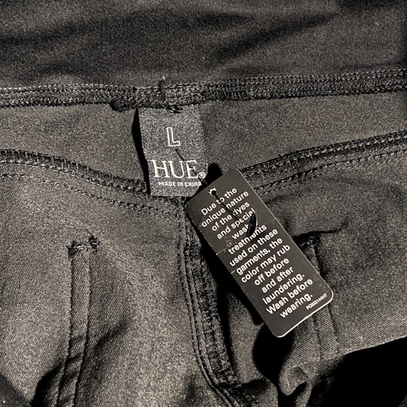 Hue Original Smoothing Denim Leggings Size Large Black U20622H - Picture 3 of 4